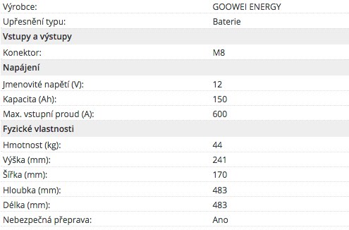   baterie GOOWEI ENERGY OTL180-12  -  