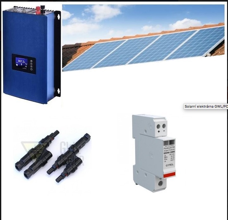 mikroelektrárna 2kW 6x 385 Wp solární panely 